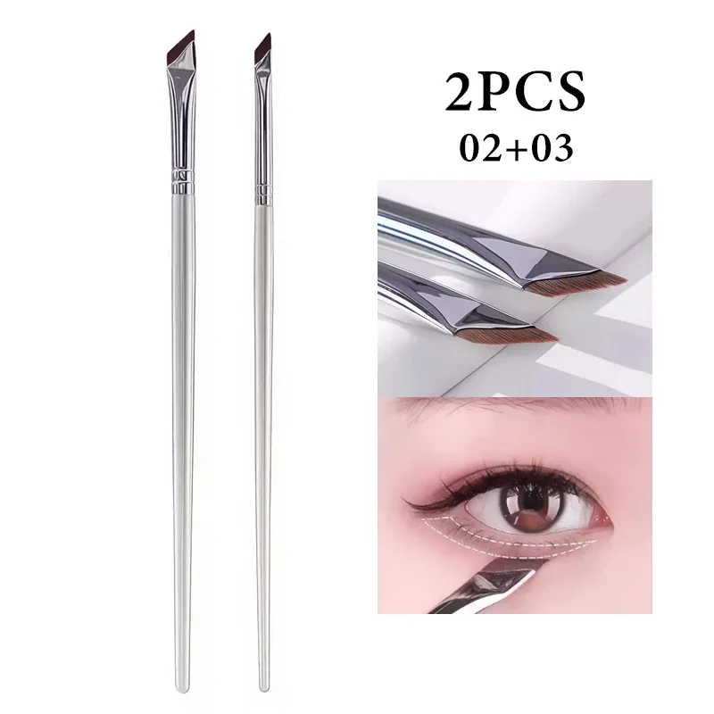 Brocha delineadora de ojos en forma de hoz, pinceles diagonales para cejas, cepillo de cuchilla debajo del párpado para dormir, cepillo para detalles de gusanos de seda, herramientas de maquillaje ultrafinas — image 8