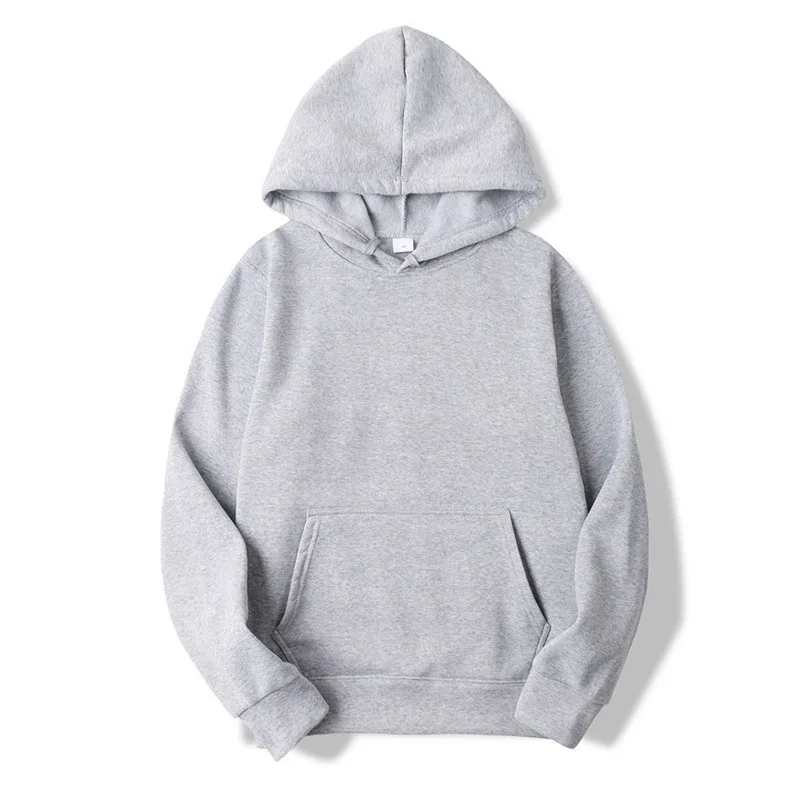 nieuwe heren effen grijze hoodies herfst trui met lange mouwen tops casual zak hoodies unisex buitenste losse sportkleding