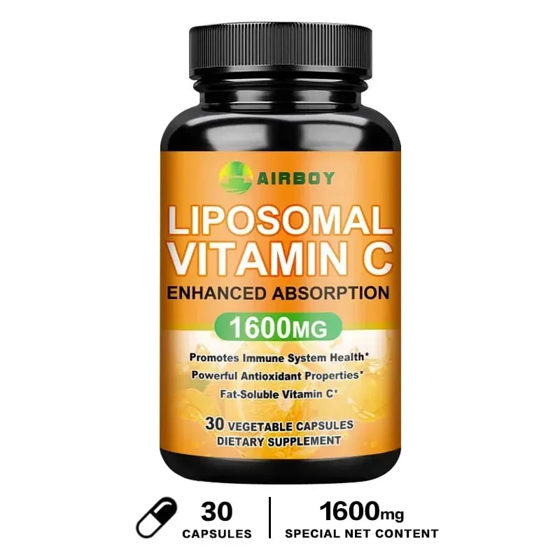 Liposomal Vitamin C 1600mg - Promotes Collagen Production Immune Support Powerful Antioxidant