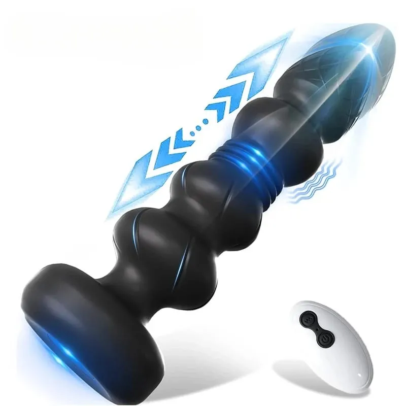 Plug anale vibrante telescopico vibratore anale giocattoli a distanza senza fili donne vibratore anale massaggiatore prostatico buttplug da uomo — image 1