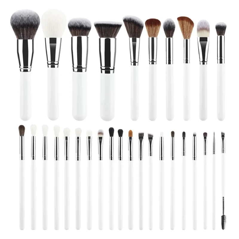 Set di pennelli per trucco professionale da 30 pezzi Strumenti di bellezza cosmetici Fondotinta Ombretto Correttore Pennelli per miscela Polvere di setole soffici
