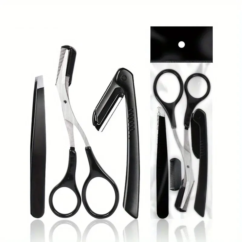 Ensemble de tondeuses à sourcils, ciseaux, pincettes, rasoir, grattage, peigne à sourcils, pince à sourcils, outils de maquillage, 3/4/5/11/12 pièces — image 3