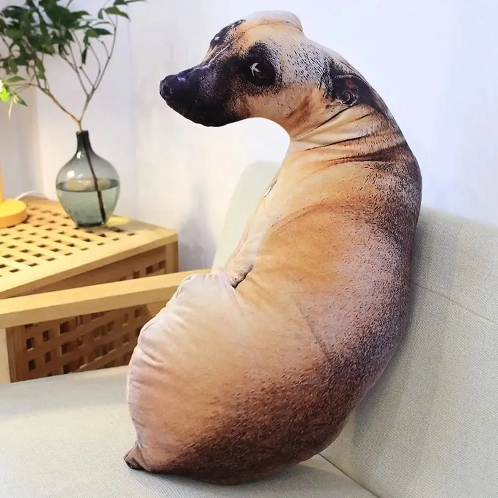Mignon 3D réaliste Animal jeter oreiller doux en peluche chien oreiller créatif coussin maison — image 6