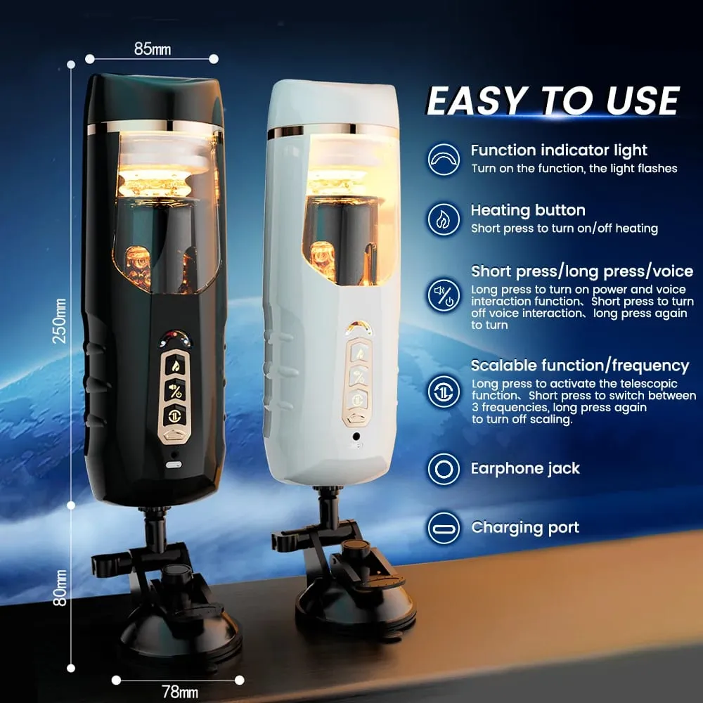 Automatic Male Masturbator Telescopic Vibrator Heating Sexy Voice Suction Cup Electric Pocket Pussy Sex Toys For Men — image 6