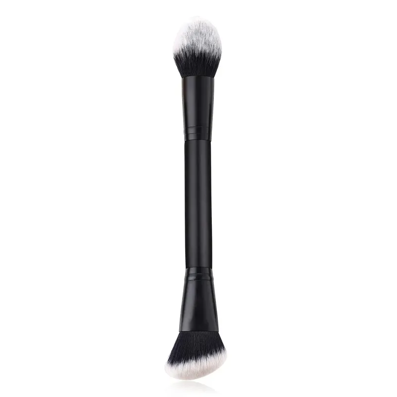 แปรงแต่งหน้าแบบ Double Ended Face Brush แปรงซ่อม Contour แปรงสำหรับครีมผง Face Beauty เครื่องสำอางค์เครื่องมือ