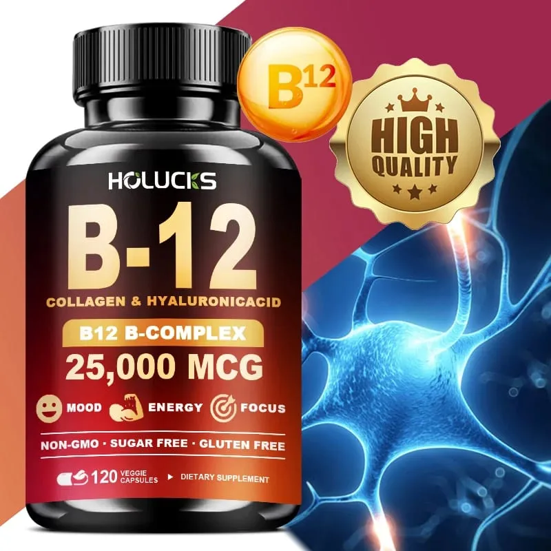 Suplemen Vitamin B12 Kompleks Manfaat Fungsi Otak & Jantung Mendukung Metabolisme Pembelajaran Memori Membantu Meningkatkan Energi Alami — image 2