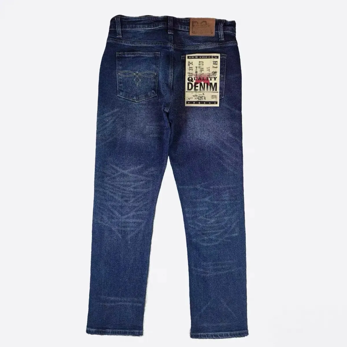 RRL American Retro Elastic Denim Jeans Indigo gewaschen Dicker gerader Schnitt Verschleißfeste Herren-Jeans mit mittlerer Taille und Reißverschluss Herbstsaison