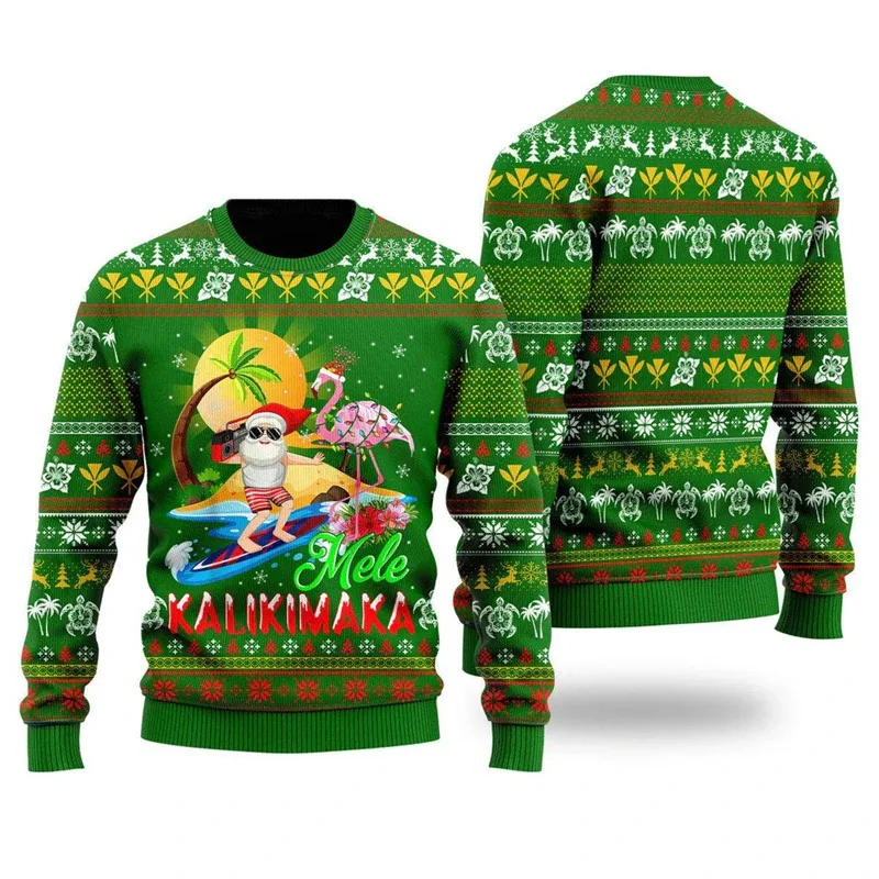 Baju Sweater Krismas Jelek 2026 Lelaki Pullover Corak Santa Claus Wanita 2026 Baju Sweat Leher Krew Merry Christmas Tahun Baru — image 11