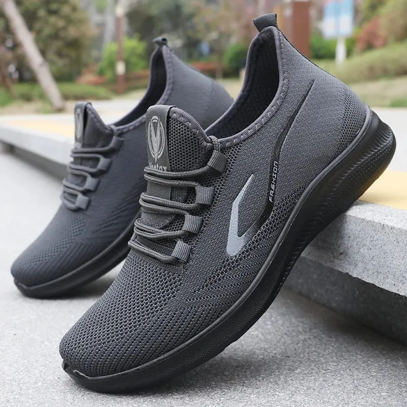 Męskie modne, solidnie tkane, dzianinowe buty do biegania - Lekkie, oddychające, antypoślizgowe - Idealne buty sportowe na świeżym powietrzu — image 7