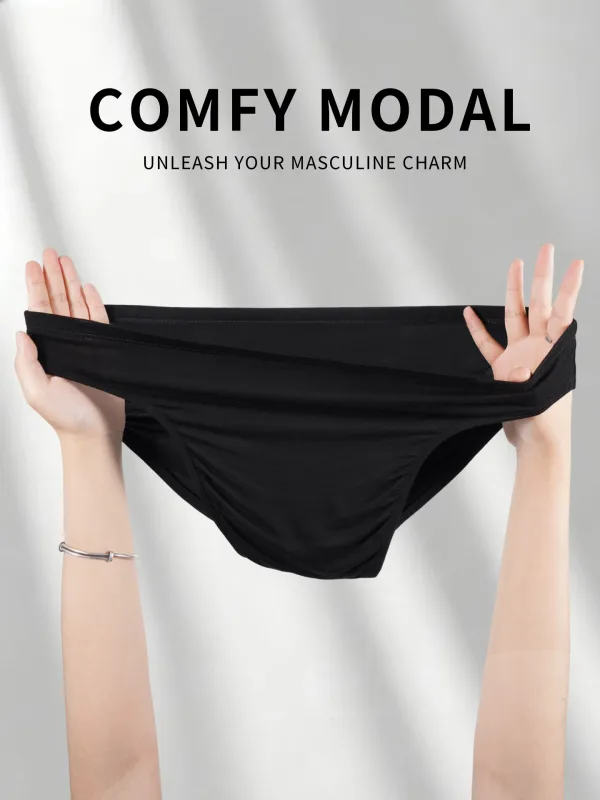 Herren-Slip aus Modal, ultradünn, nacktes Gefühl, niedrige Leibhöhe, hochelastisch, atmungsaktiv, 3D-Konvexbeutel-Unterwäsche