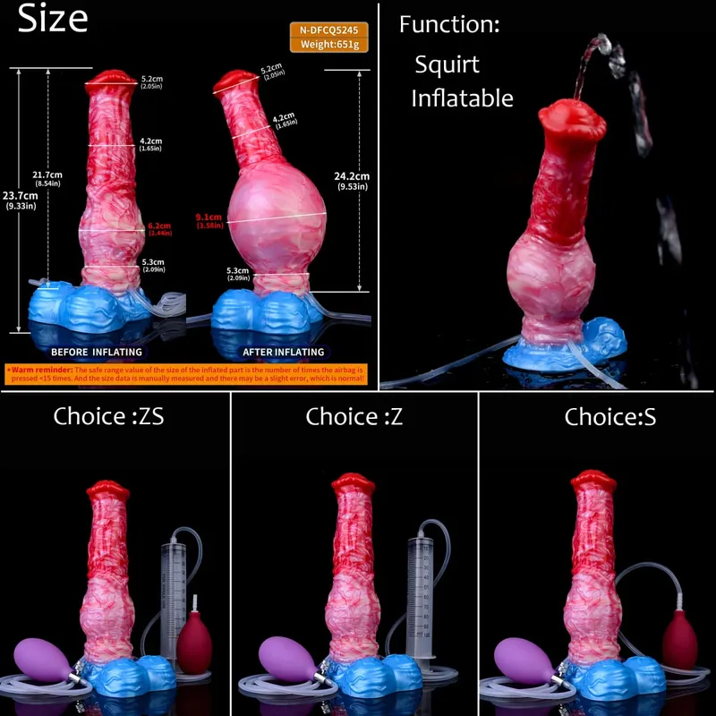 Silikon Şişme Boşalma Düğüm Yapay Penis Ayarlanabilir Çevresi Fışkırtma Fantezi At Penis Yetişkin Seks Oyuncakları Anal Dilatör — image 25