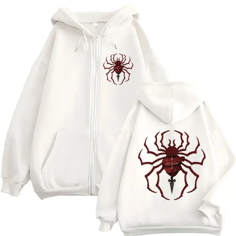Anime Hunter X Hunter Phantom Troupe Spider Logo Zipper Hoodies Men's Zip Up Hooded Sweatshirts Long Sleeves Pullovers Jackets — image 3