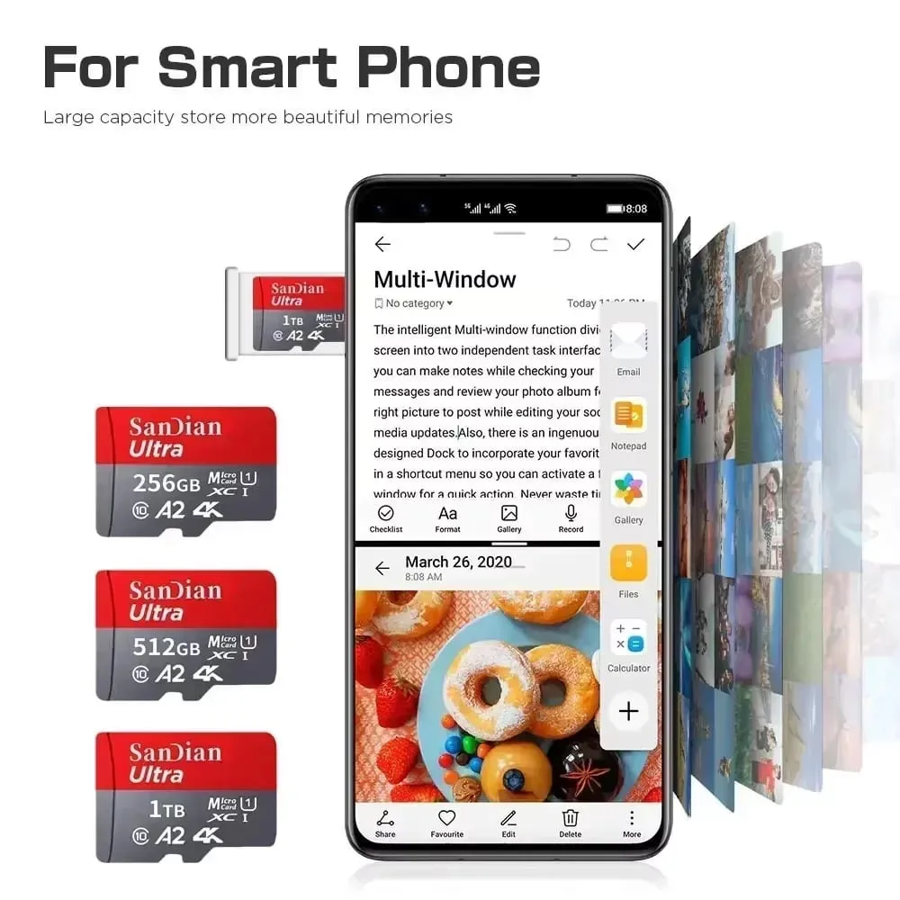 Vysokorychlostní 128GB Micro TF karta Class10 256GB Flash karta 512GB paměťová karta pro smartphone tablet — image 6