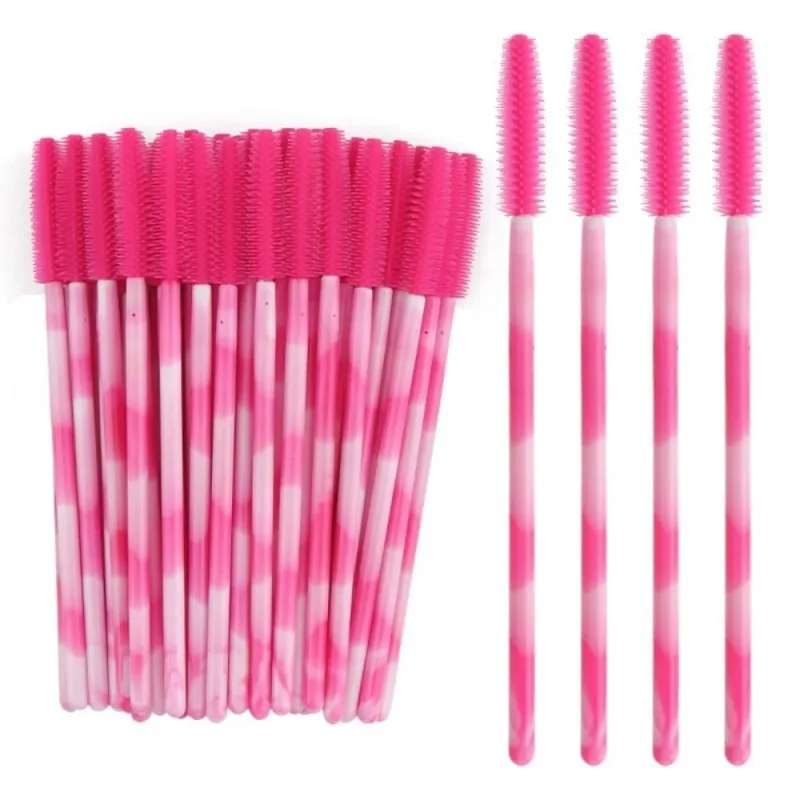 50 pezzi pennelli per ciglia usa e getta strumenti per trucco in silicone mascara bacchetta applicatore arcobaleno colore microbrush pettine per sopracciglia ragazza — image 8