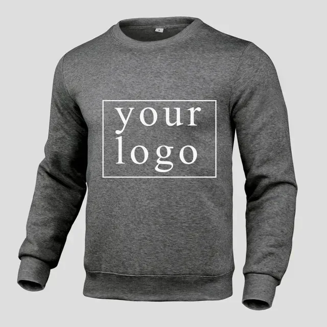 Your Own Design Brand Logo/Picture Personalized Custom Anywhere Men Women DIY Round neck long sleeved pulloverhoodie Fashion New — image 9