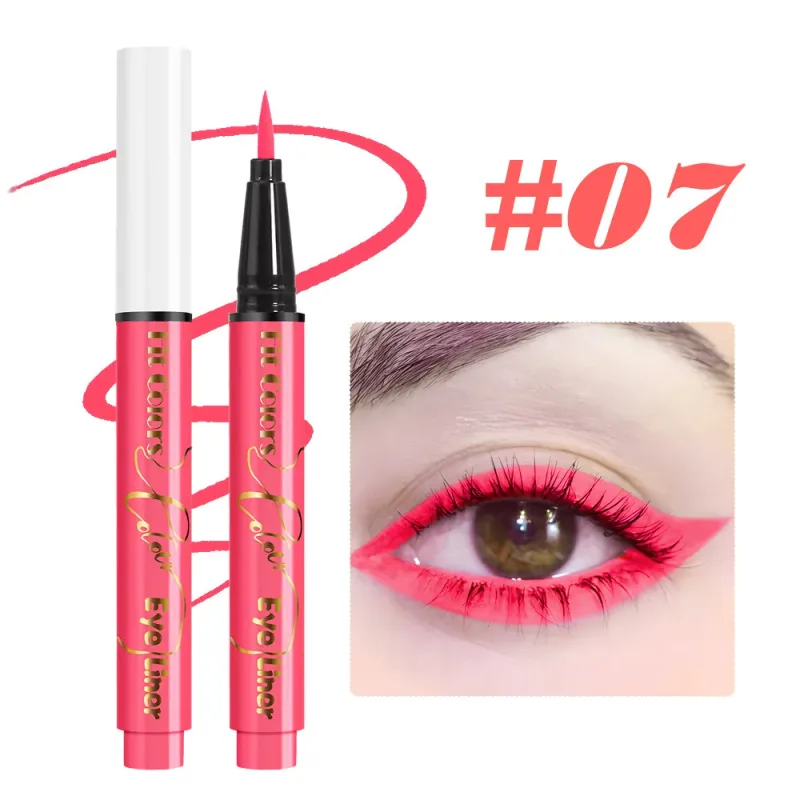12-color UV Fluorescent Eyeliner Pen Neon UV Reactive Liquid Eyeliner Waterproof Long Lasting Matte Colorful Eye Liner Makeup — image 8