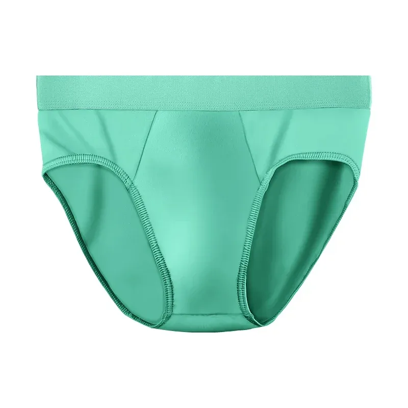1 pieza de hielo para hombre - ropa interior de seda. Delgado - estilo para verano, con calzoncillos en U - convexos. pantalón corto de color liso — image 4