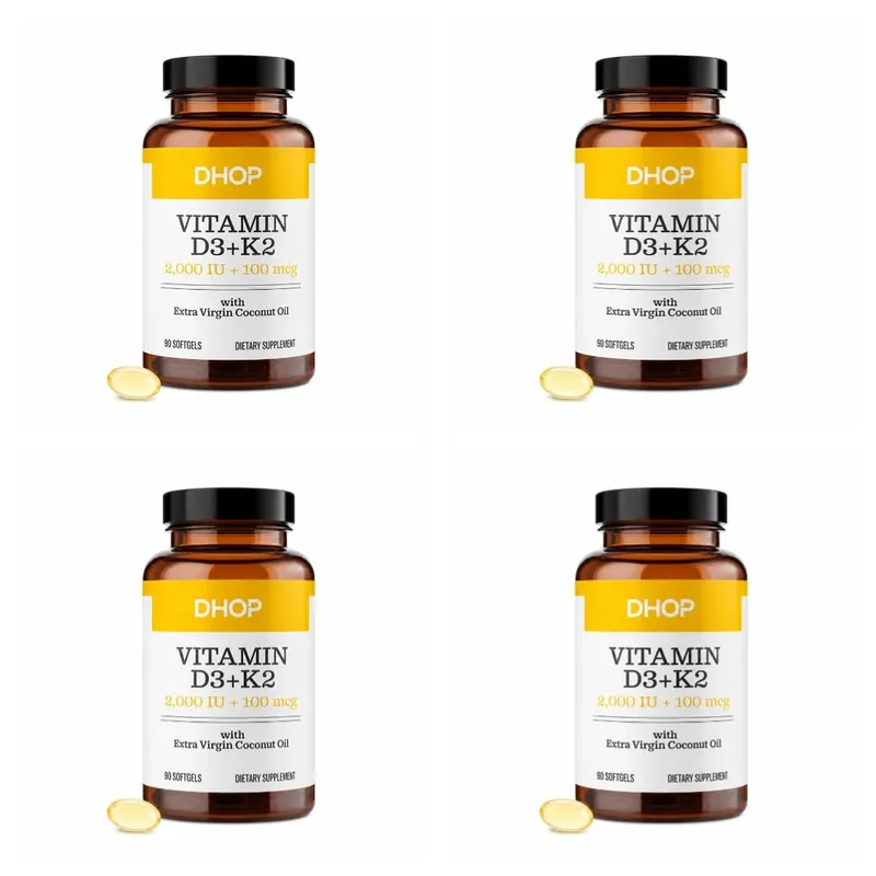 Vitamin D3+K2 Capsules 2000 IU + 100 Mcg - Bone Health & Immune Support Calcium Absorption Daily Wellness Formula 90ct — image 9