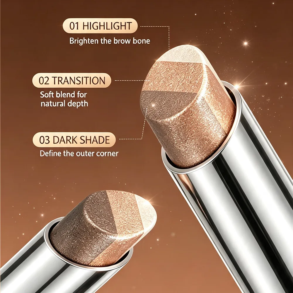 Aegyo Sal Aufhellender Highlighter-Lidschatten-Make-up, 3-Farben-Farbverlauf-Perlglanz-Lidschattenstift, wasserfest, weicher Glanz, Schimmer — image 5