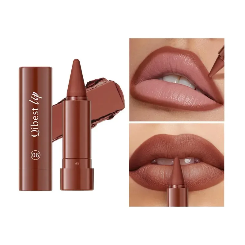 6 ชิ้น Velvet Matte Lip Liner ดินสอชุด Pigment Smooth Silky Texture ง่ายสี & Define Lip Contours daily Lip Makeup — image 22