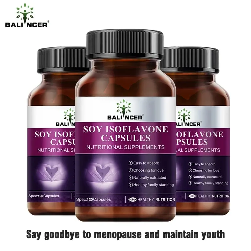 Sójový isoflavonový extrakt kapsle Udržování fyzického stavu Menopauza Úleva Podpora nálady Doplněk výživy pro ženy — image 5