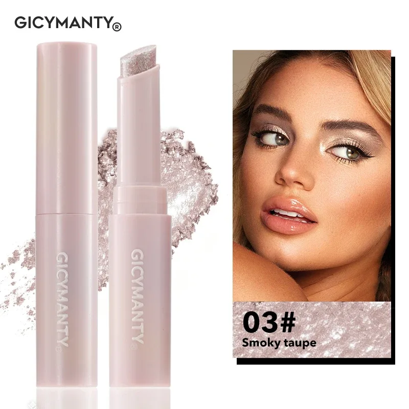 Barra de sombra de ojos brillante, película de secado rápido, luz de bloqueo, sombra de ojos brillante que no se decolora, resaltador de labios para el cuerpo y la cara