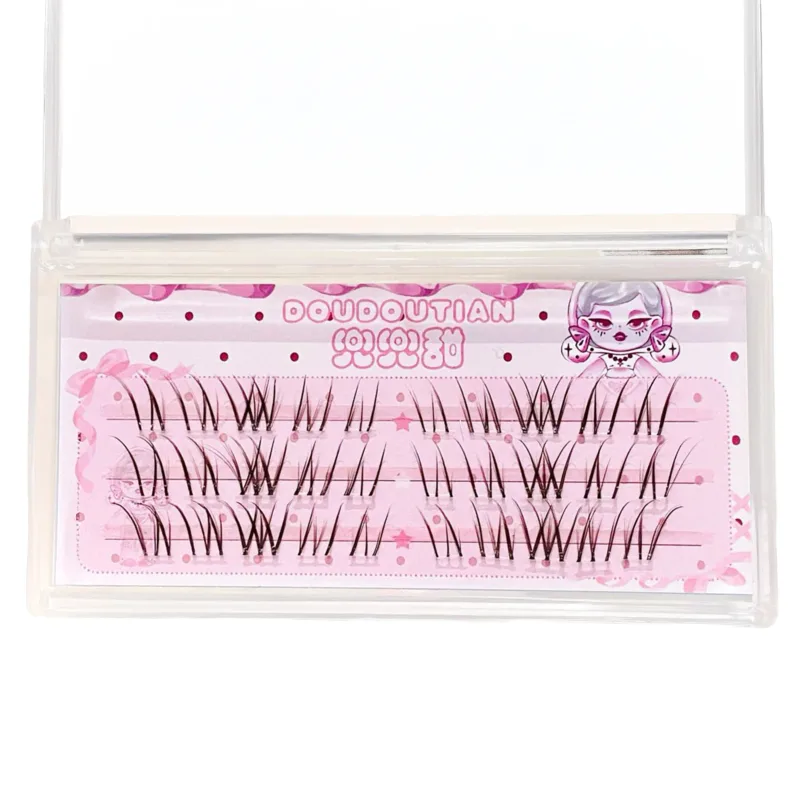 3/10 file Ciglia finte marroni dolci Natural Whispy Fluffy Air Manga Stile coreano Estensioni ciglia finte Trucco occhi perfetto