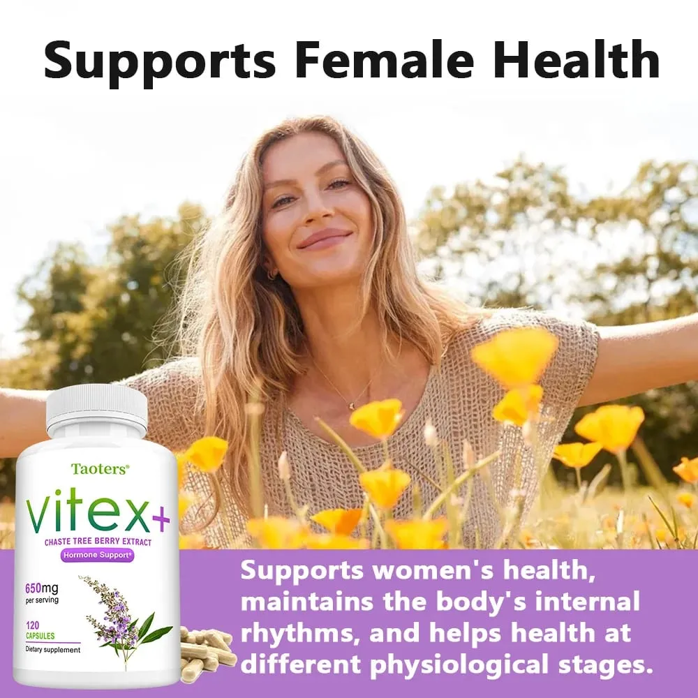 Estratto di bacche di Vitex Integratore completo a base di erbe per la menopausa femminile Migliora la pelle Regola l'umore Promuove il sonno Non OGM — image 5
