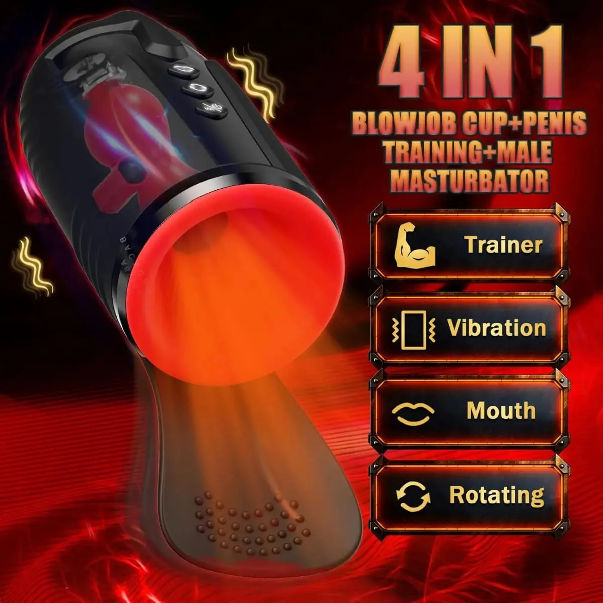 Male Masturbator Penis Training Vibrator Glans Massage Testicle Stimulator Delay Stamina Trainer Blowjob Machine Sex Toy for Men — image 2