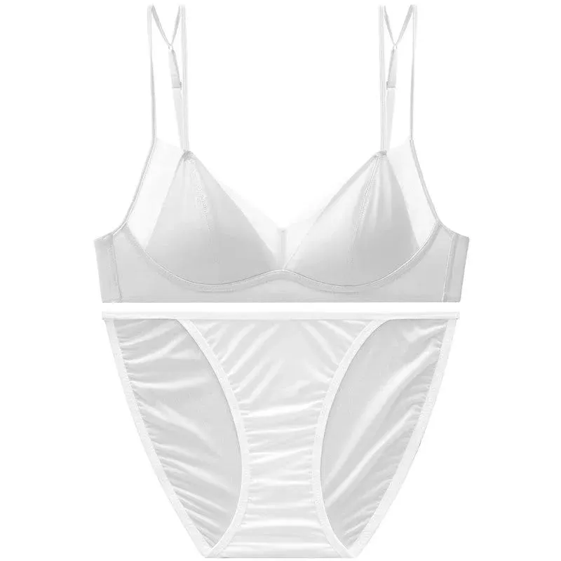 Premium Sexy Leopard Lingerie Kit Wireless Thin French Triangle Cup Comfy Nude Shaping Women Summer Daily Underclothes M-XL Bra — image 2