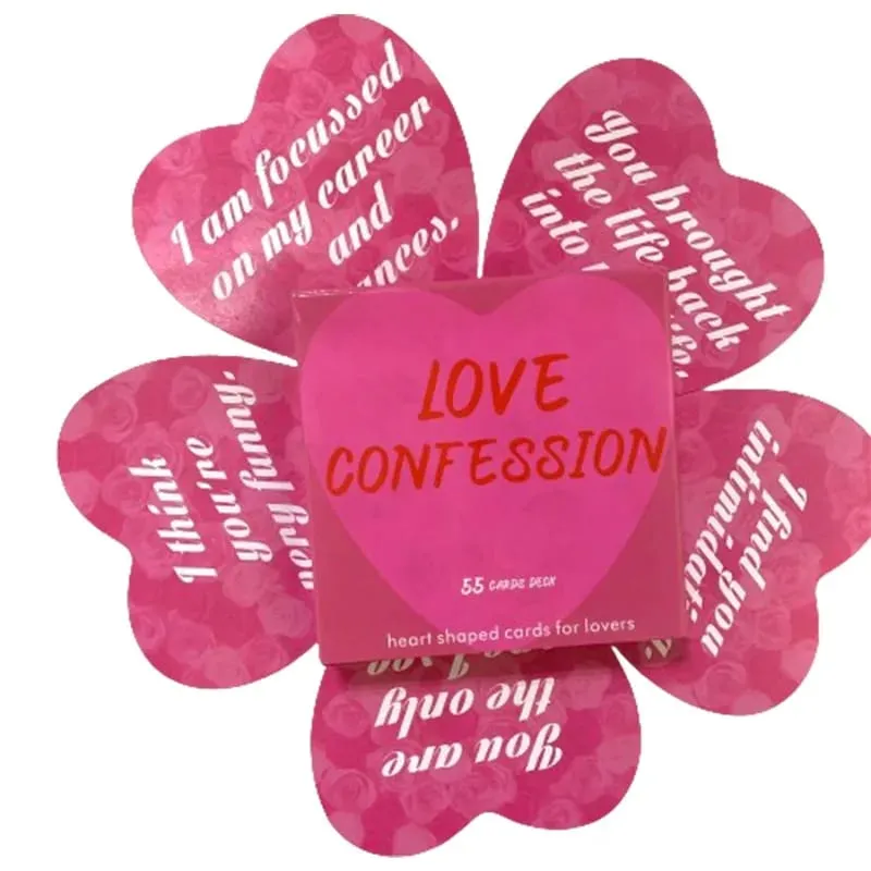 Love Confession Oracle Deck A 55 cartes en forme de coeur mots-clés d'amour signification pour les amoureux jeux de société anglais Divination destin — image 2
