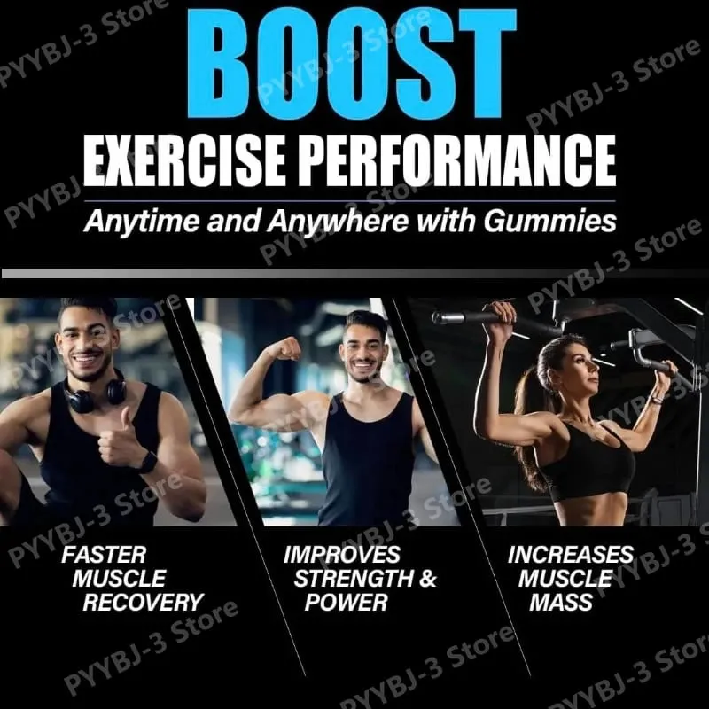 Creatine Monohydrate Infused Gummies with Vitamin B12 Muscle Growth Strength Pre-Workout Fitness Healthcare Supplement 120pcs — image 6
