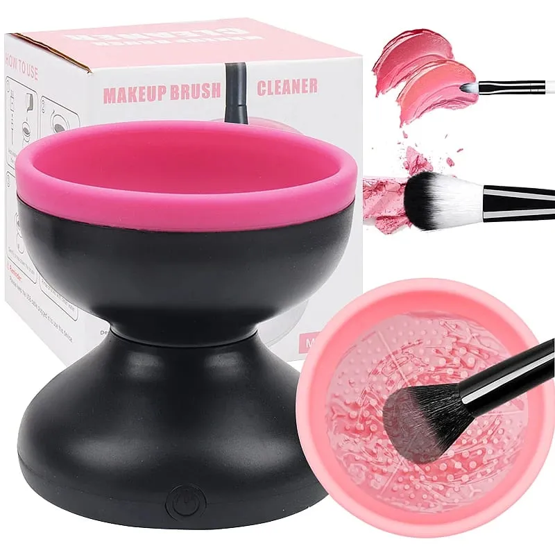 Electric Makeup Brush Cleaner Machine Silicone Cleaning Bowl Fast Wash Makeup Eyelash Brush Cleaning Tool All Cosmetic Brushes — image 1