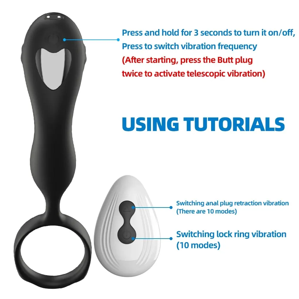 Mandlig prostatamassage Støbende Vibrator Analprop Vibrator Silikonering Forsinkelse Ejakulation Masturbator Voksen Sexlegetøj til mænd — image 5