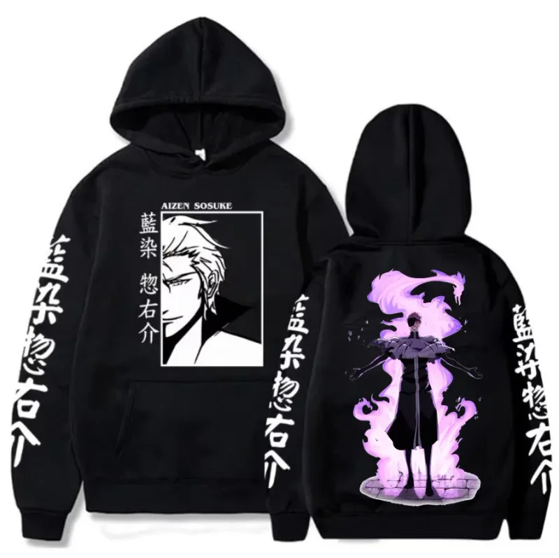 Japan Anime Bleach Aizen Sosuke Manga Cosplay Hoodies Pullovers Tops Man Woman Long Sleeve Clothes Cartoon Hoodies Sweatshirt — image 7