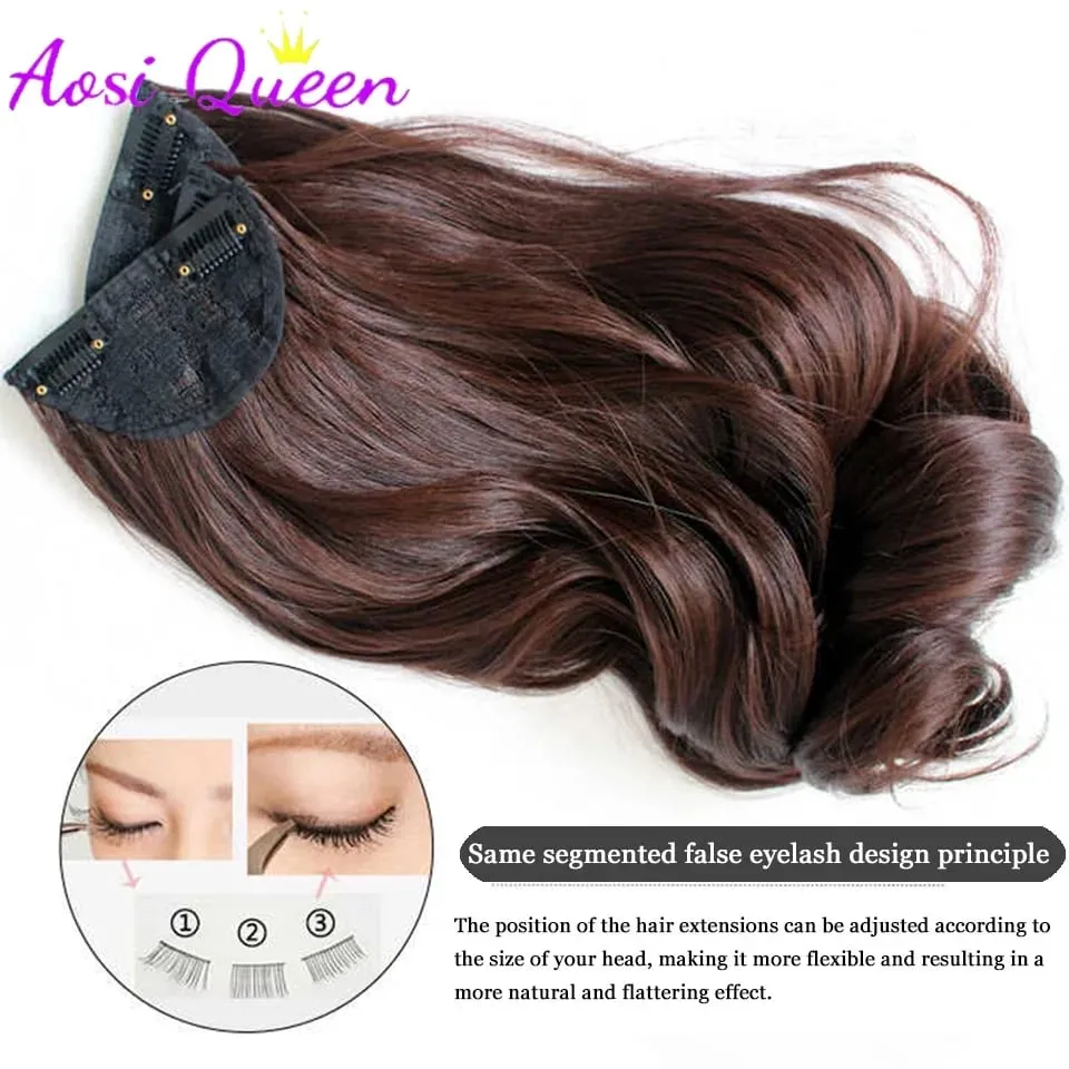 3 Teile/satz 6Clips Haar Verlängerung Schwarz Lange Große Wellenförmige Locken Natürliche Haar Haarteil Hitzebeständige Faser Für Frauen Frisur — image 5