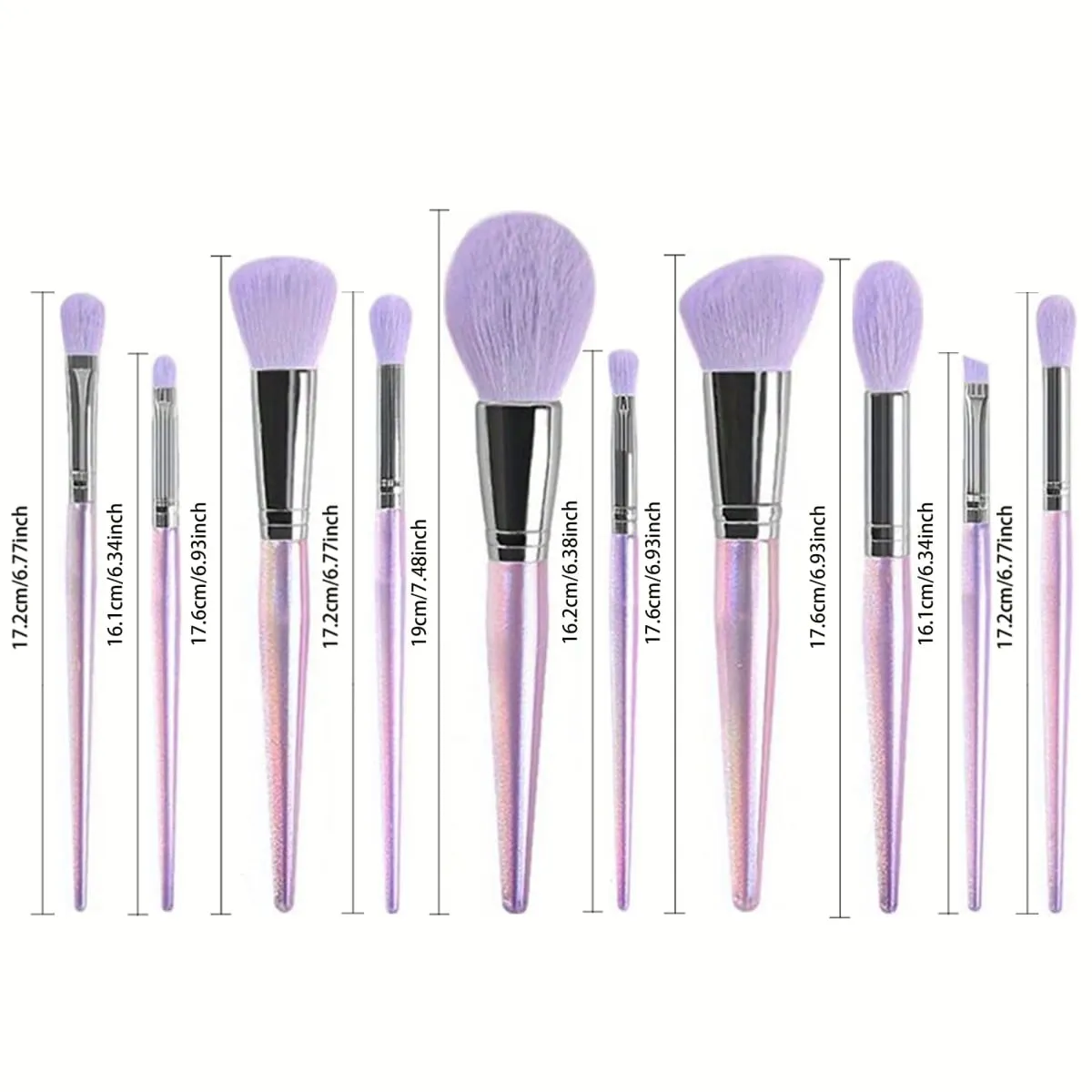 10 Teile/satz Mode Make-Up Pinsel Sets Lidschatten Pulver Foundation Highlighter Augenbraue Pinsel Professionelle Werkzeug — image 2