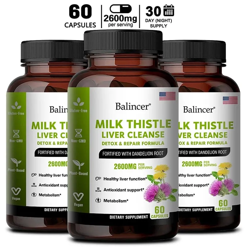 Milk Thistle and Dandelion Root Extract Supplement for Liver Detoxification Repair and Nourishing Antioxidant — image 11