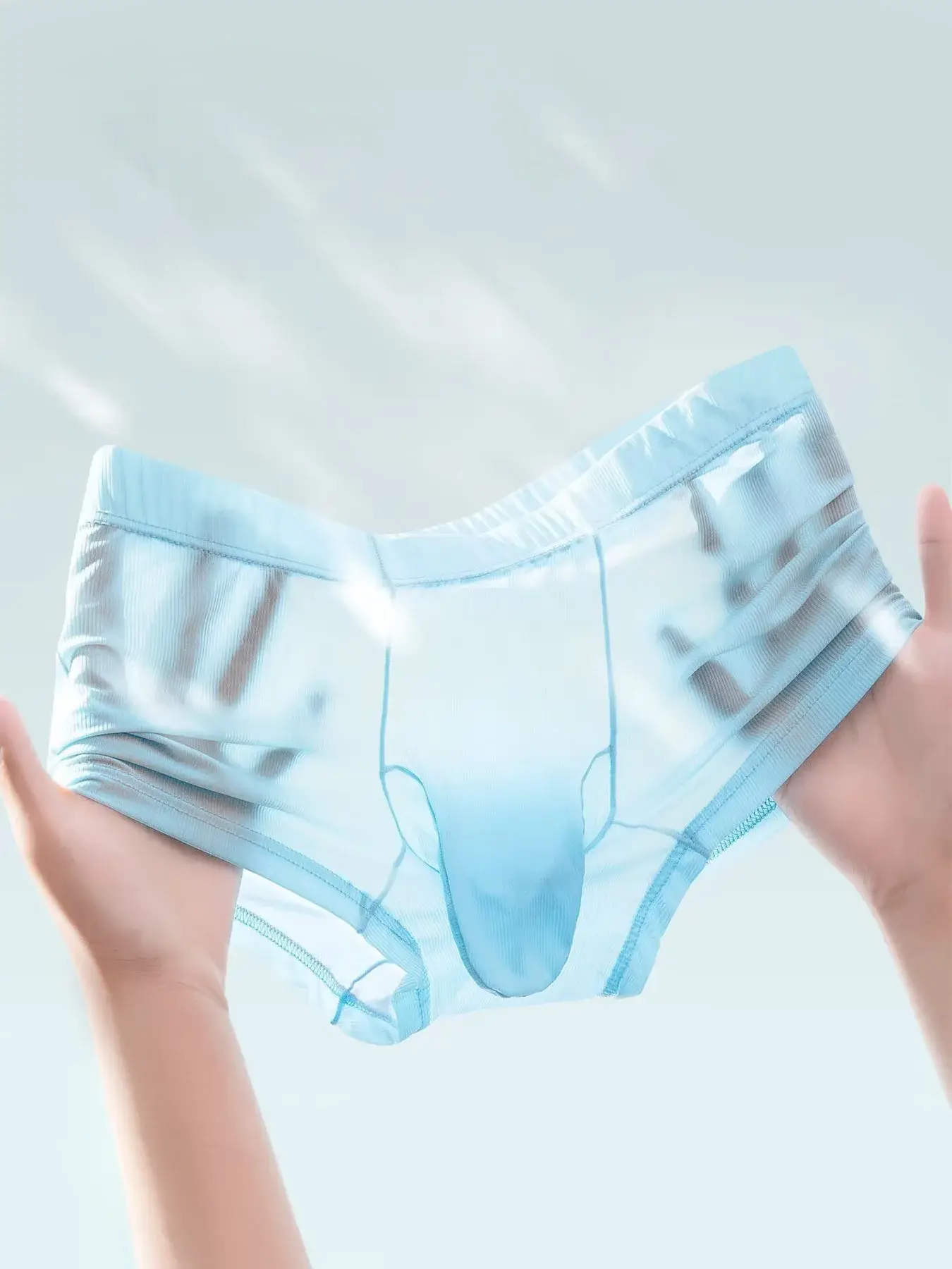 Slip boxer trasparenti Intimo sexy da uomo Mutande ultra sottili Vedi attraverso mutandine di seta ghiacciata Pantaloncini di lingerie lisci e lucidi — image 21