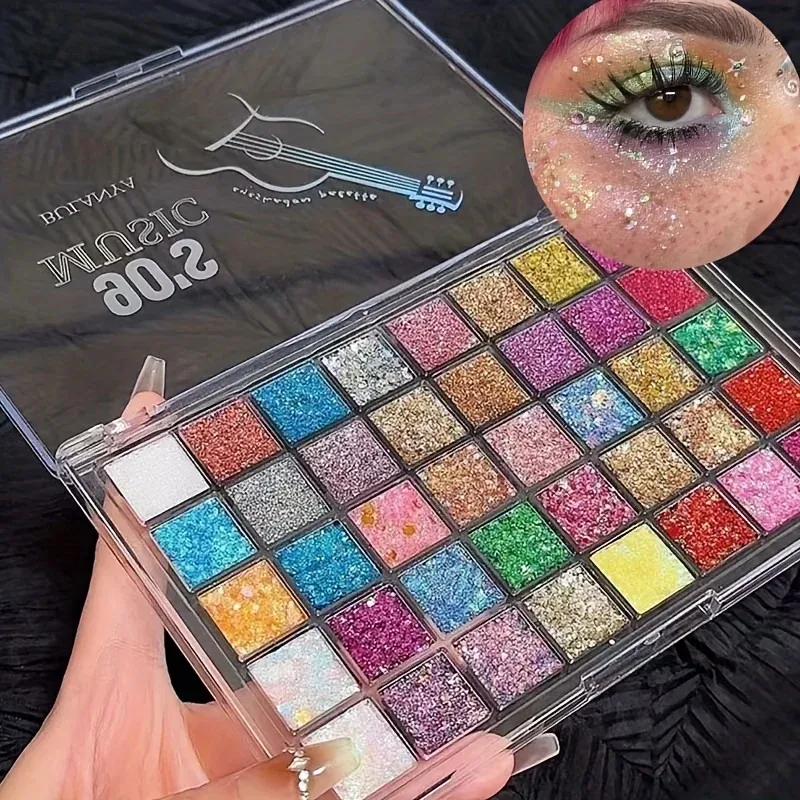 Palette de fards à paupières 40 couleurs, maquillage pour les yeux mat et pailleté, haute pigmentation, Texture crémeuse, maquillage longue durée pour les yeux — image 3
