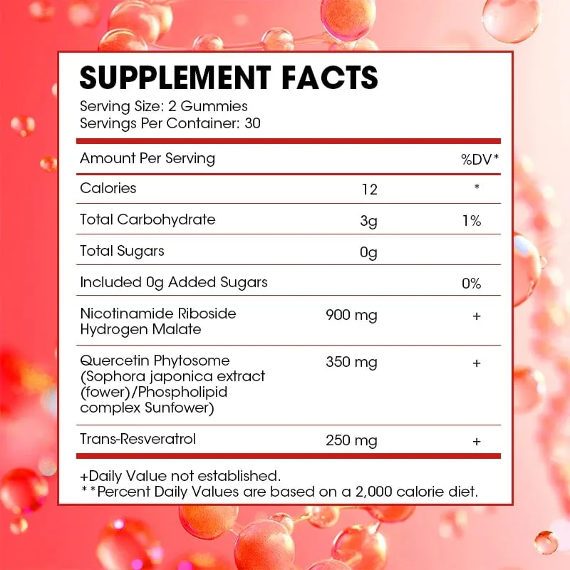 Kexinsh NAD Gummies Supplement Aging Defense Liposomal NAD Nicotinamide Riboside Resveratrol 1500 mg Nad Plus Vitamin B3 D3 — image 5