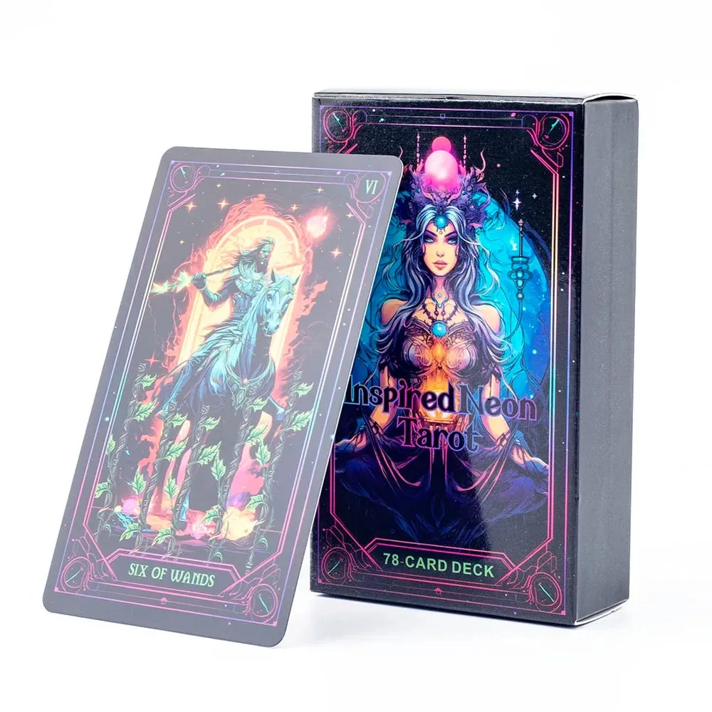 Inspired Neon Tarot Deck 78 Cards English Visions Divination Edition 10.3x6cm Board for Playing Games And Divination — image 3