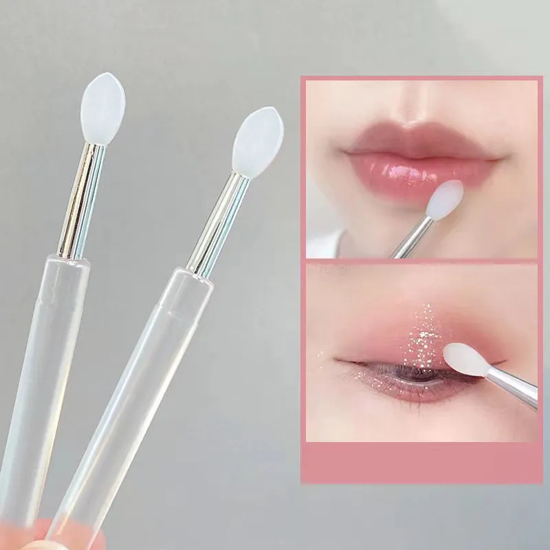 Silicone Lip Mask Brushes (Transparent/Pink)- Portable Lip Scrub Applicator Soft Silicone Tip for Lip Balm/Lip Mask — image 4