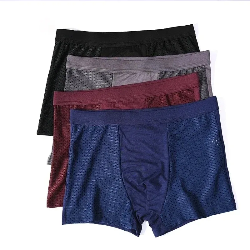 Plus Size 8XL Bamboo Boxer Shorts for Men 4-Pack - Breathable Moisture Wicking Anti Chafing Underwear, Solid Color Comfortable T — image 9