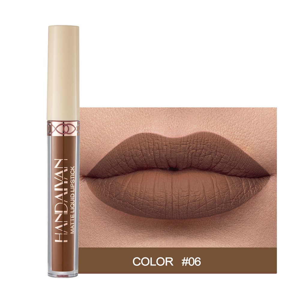 Rossetto liquido opaco nudo impermeabile Tazza antiaderente Tinta per labbra Trucco Rosso opaco Lucidalabbra Cosmetici Rossetti a lunga durata Trucco — image 14