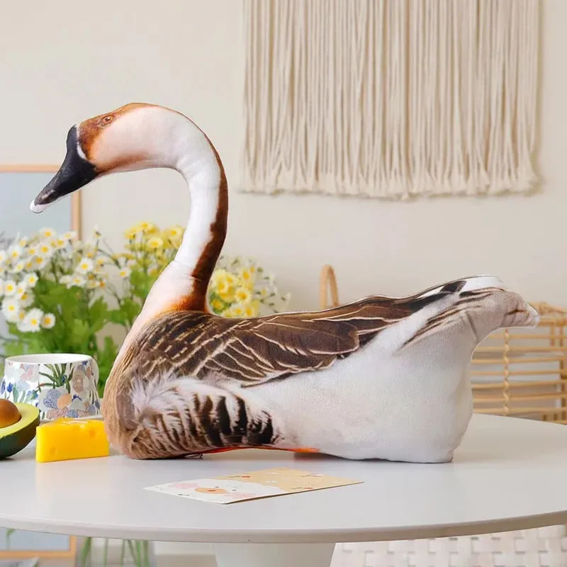 Simulation 3D Printed Animal Pillow Lifelike Parrot Goose Duck Pigeon Pheasant Cock Stuffed Doll Cute Cushion Toys Home Decor — image 11