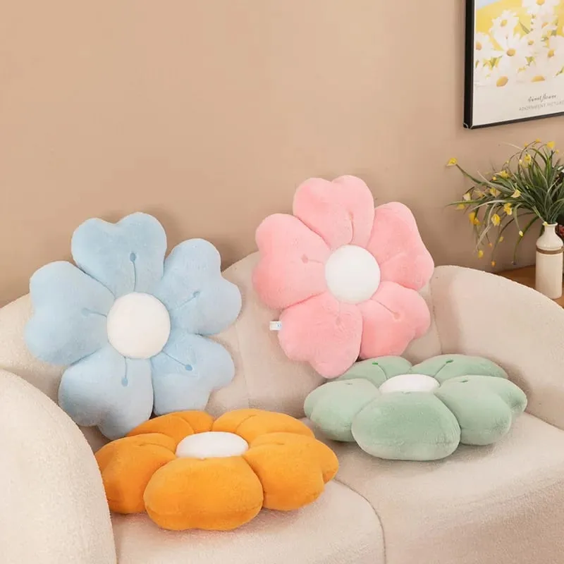Bantal Mewah Berbentuk Bunga Daisy yang Selesa - Pad Hiasan Comel untuk Katil dan Sofa Fabrik Poliester Lembut — image 3