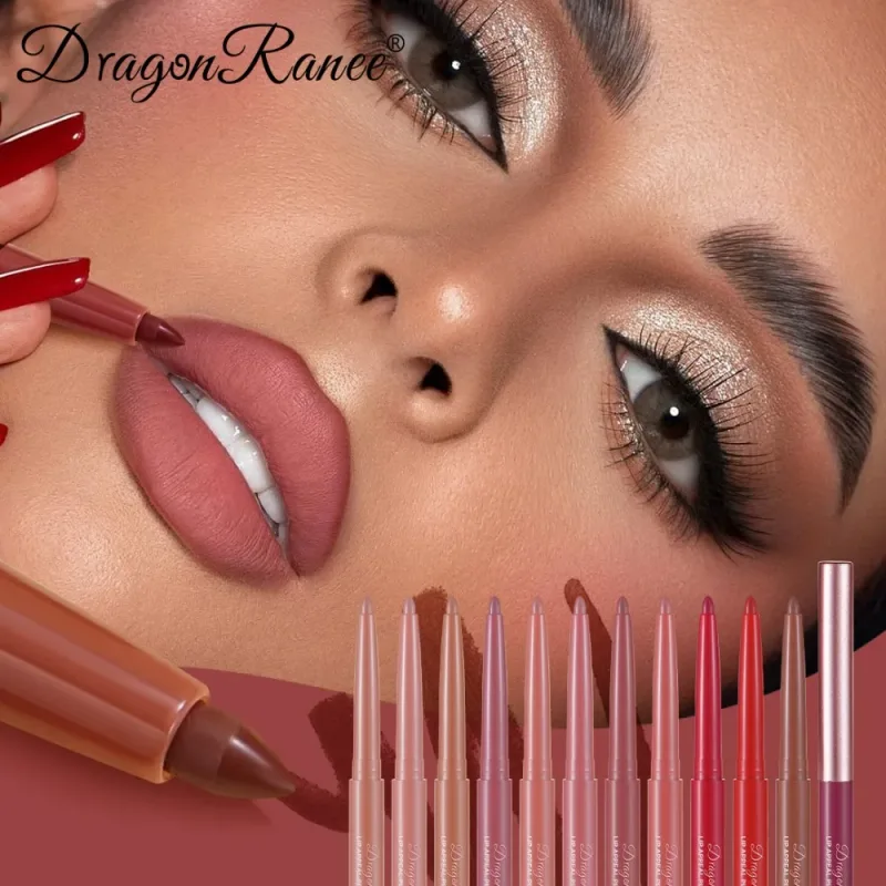 Matita per labbra luccicante pastello opaco matita per labbra impermeabile a lunga durata pasta di fagioli nudi rossetto rosso velluto contorno labbra trucco — image 7