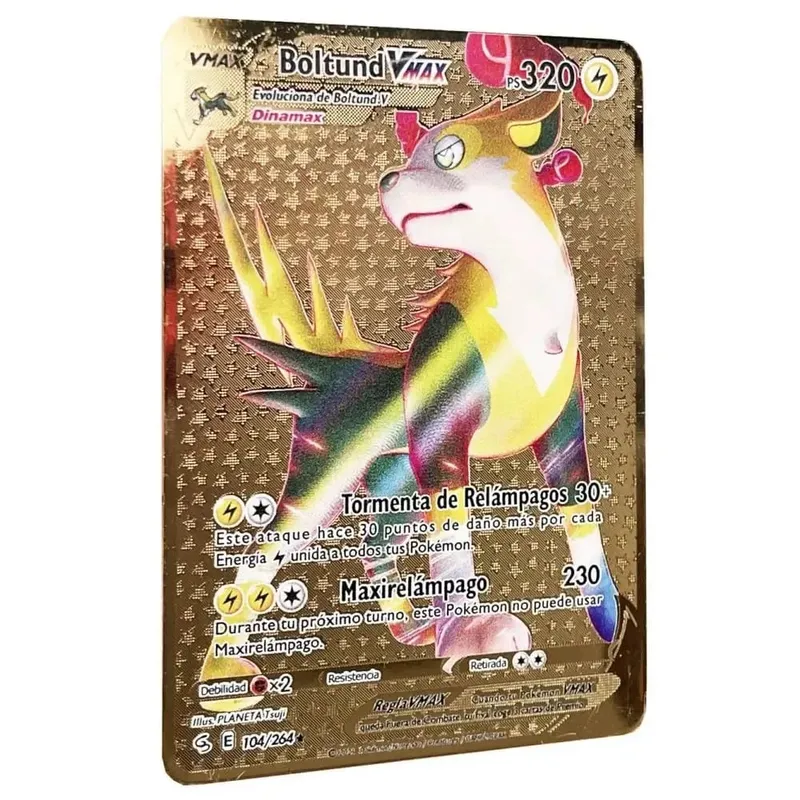 Pokemon Metal Cards in Spanish Pikachu Arceus Charizard DIY Trading Flash Card Anime Cartoon Gift — image 20