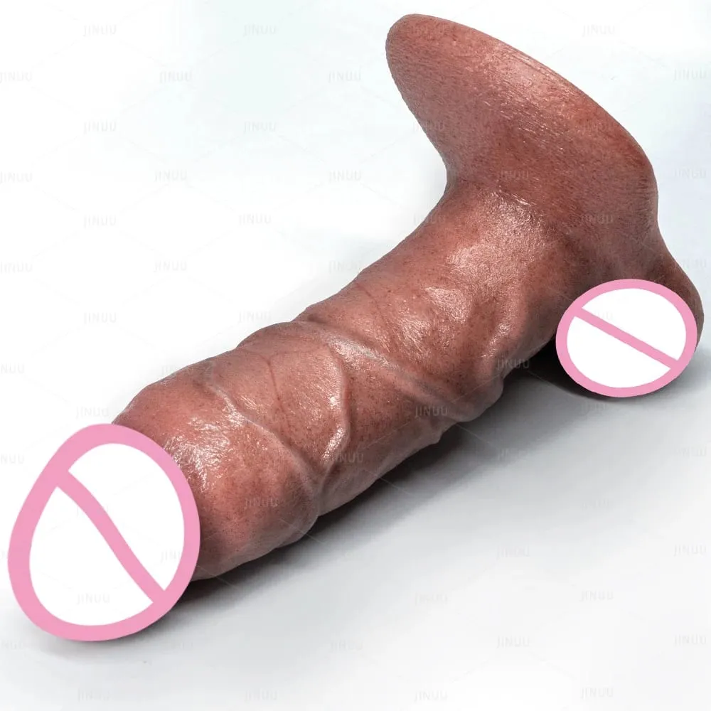 XXL Thick Silicone Dildo with Large Suction Cup Skin-Friendly Soft Silicone Massager Realistic Pore-Level Texture Penis Sex Toy — image 2